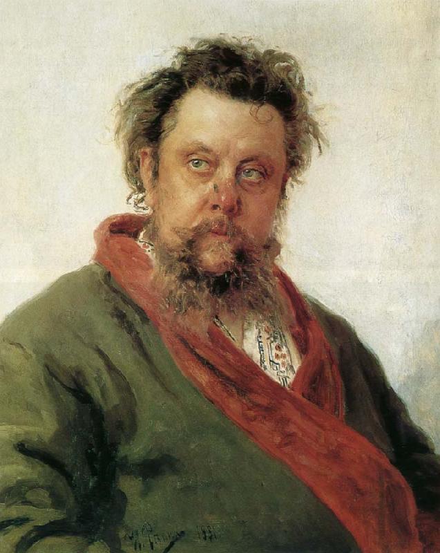 Ilya Repin Canadian composer portrait Mussorgsky France oil painting art